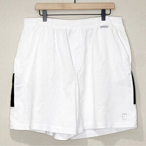 Nike Air Dri Fit White Black Basketball Hoop Gym Shorts Drawstring‎ Pockets XXL